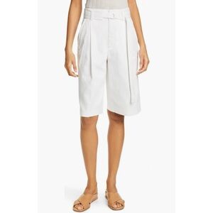 NWT Vince Belted Stretch Cotton & Linen Blend Shorts